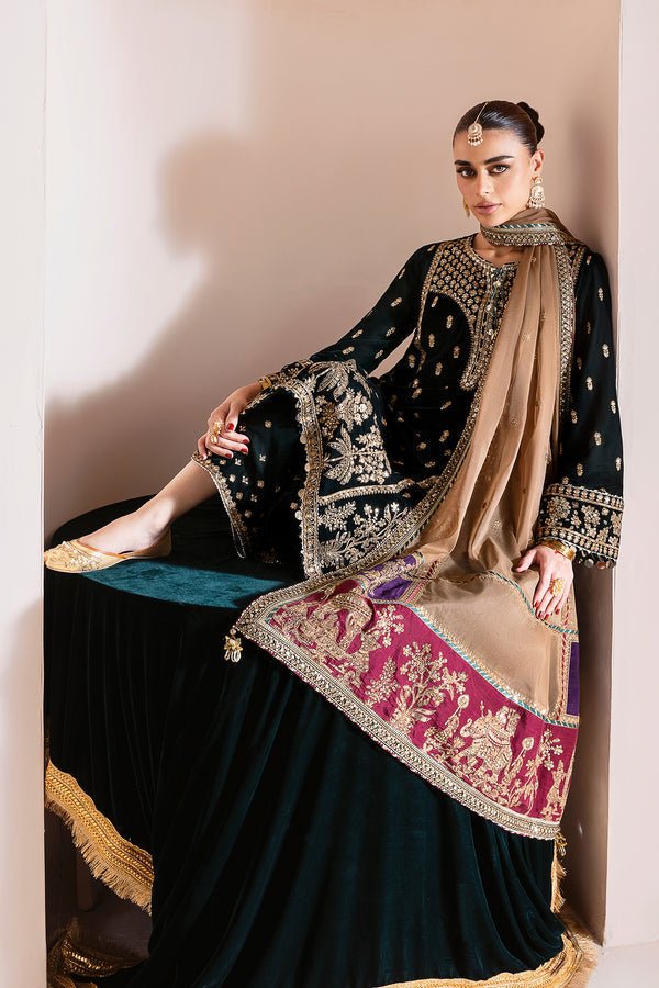 Jazmin | Winter 25 | D - 01 A - is Black dress from Jazmin - Ladies Clothes - Maria Faisal