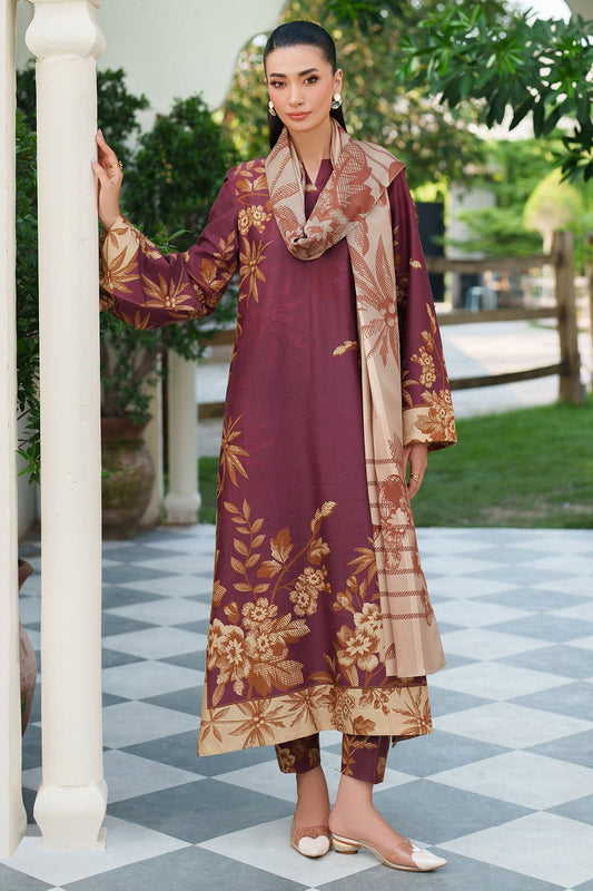Jazmin | Winter 25 | UW - 0180 M - is Maroon dress from Jazmin - Ladies Clothes - Maria Faisal