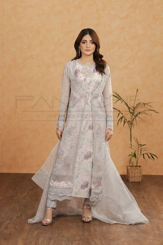 Panache | Pret | Gray Flora by Maria Faisal - Registered Vendor of : Panache By Mona - type : Ladies Clothes - 100% original wedding dresses