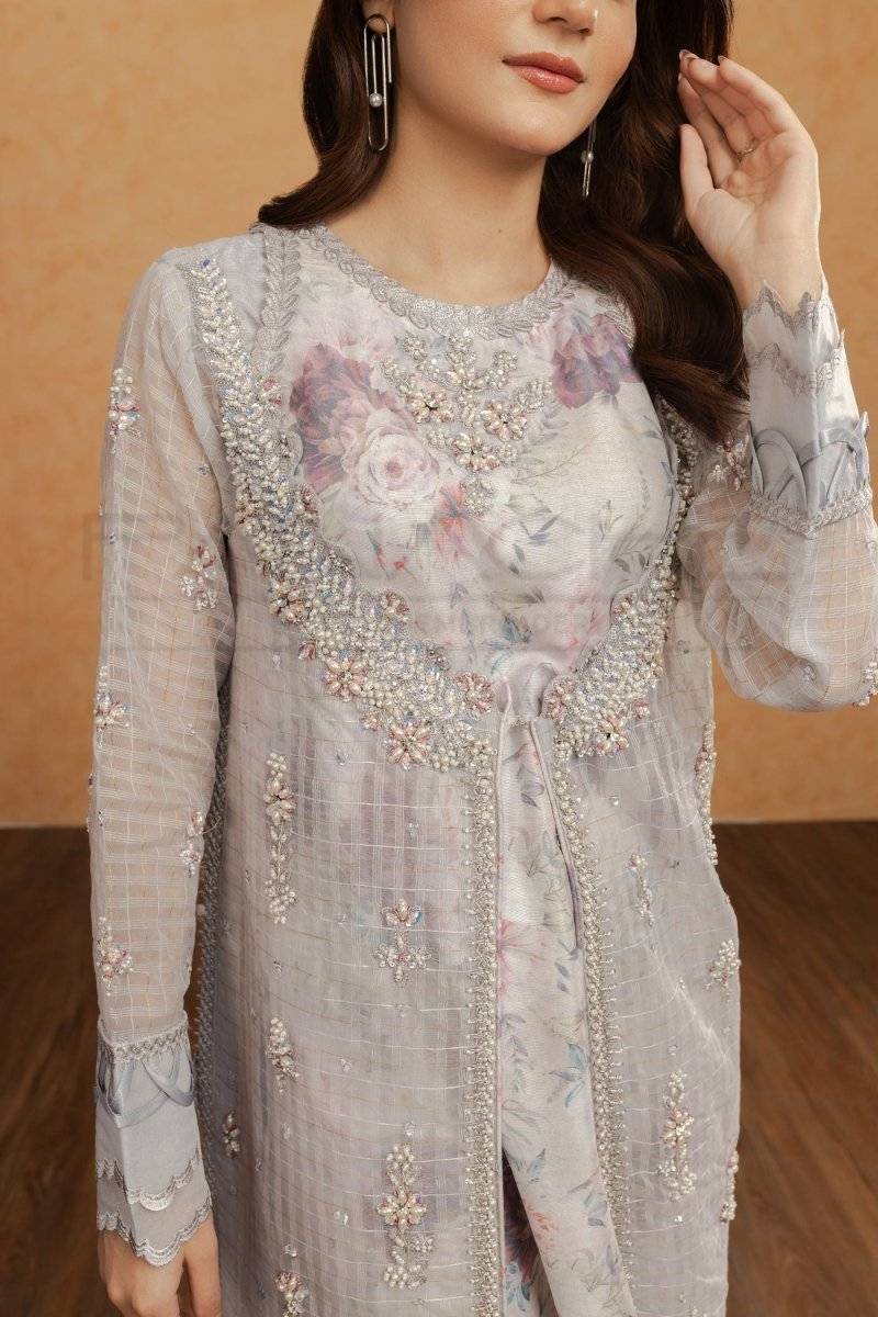 Panache | Pret | Gray Flora by Maria Faisal - Registered Vendor of : Panache By Mona - type : Ladies Clothes - 100% original wedding dresses