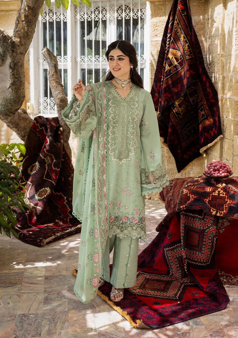 Kahf Premium | Kahf Karandi 25 | KKH - 01 PRIMROSE - is Mint Green dress from Kahf Premium - Ladies Clothes - Maria Faisal