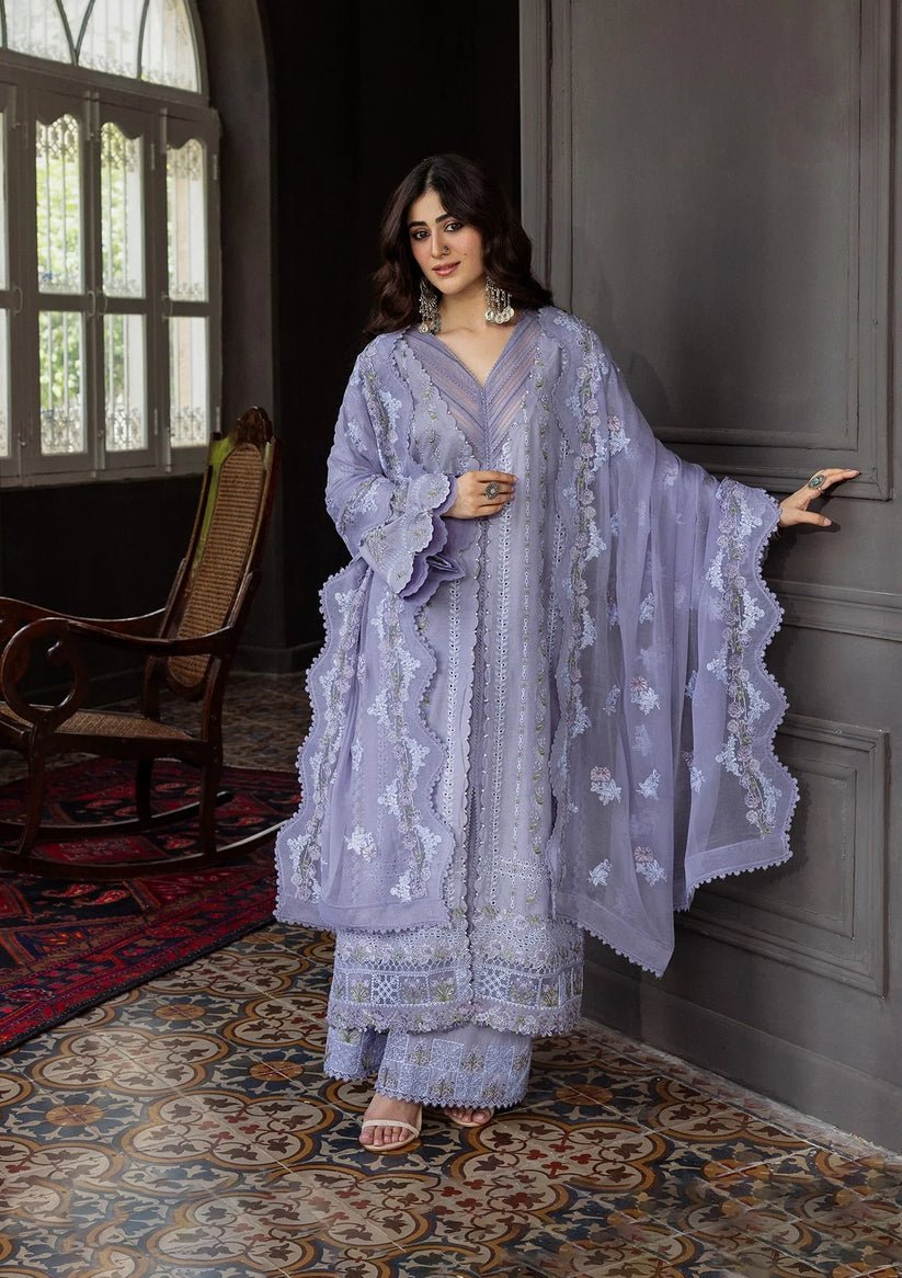 Kahf Premium | Kahf Karandi 25 | KKH - 04 WISTERIA - is Gray dress from Kahf Premium - Ladies Clothes - Maria Faisal