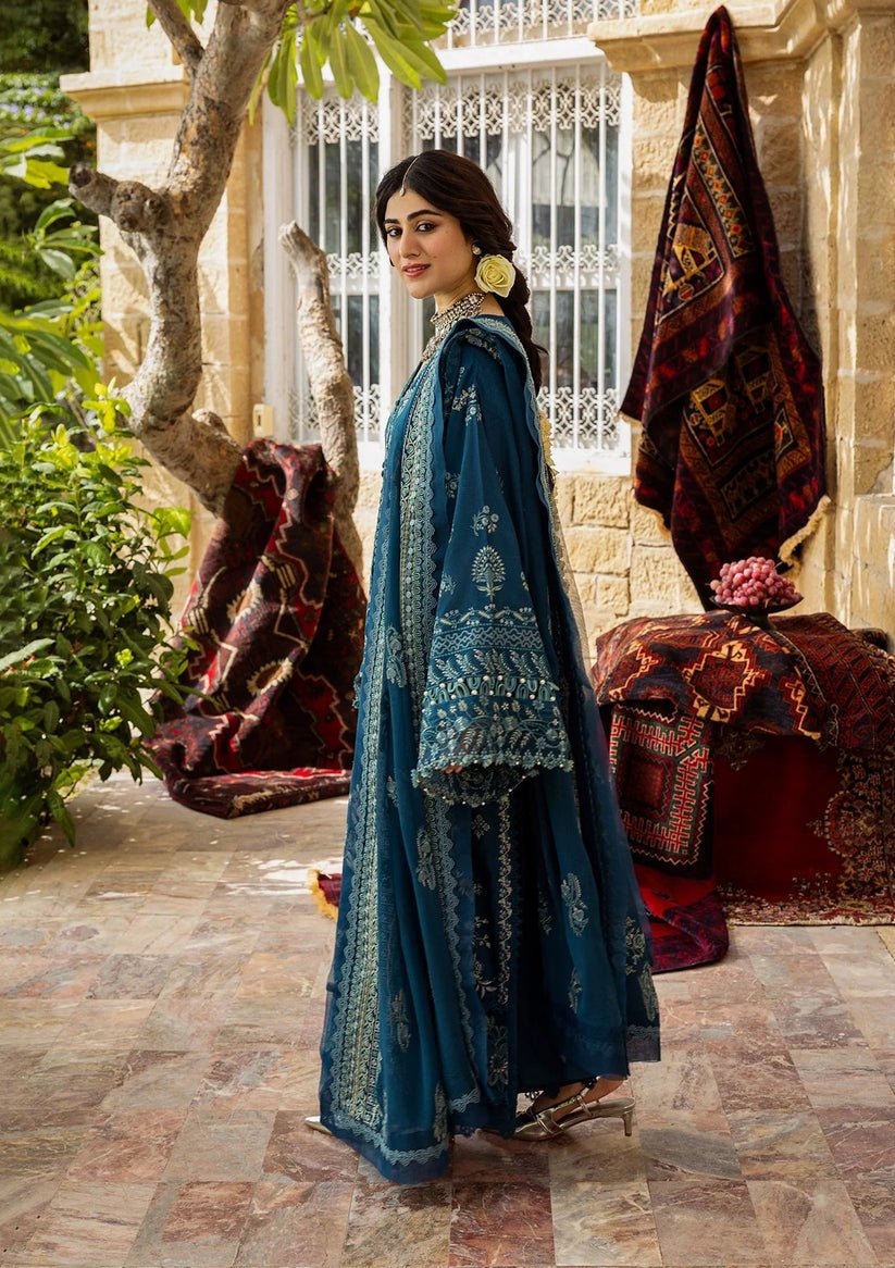 Kahf Premium | Kahf Karandi 25 |KKH - 05 CYARA - is Deep Teal dress from Kahf Premium - Ladies Clothes - Maria Faisal