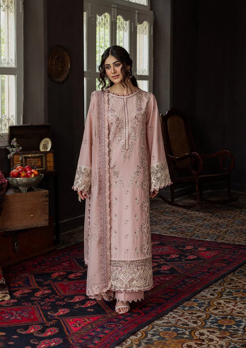 Kahf Premium | Kahf Karandi 25 | KKH - 08 ROSABELLE - is Light Pink dress from Kahf Premium - Ladies Clothes - Maria Faisal