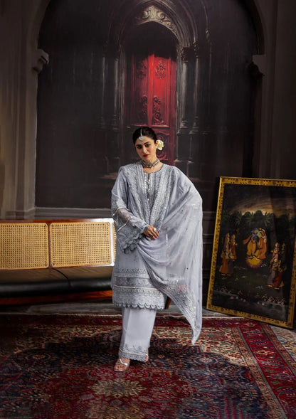 Kahf Premium | Kahf Karandi 25 | KKH - 09 CELESTIAL - is Gray dress from Kahf Premium - Ladies Clothes - Maria Faisal