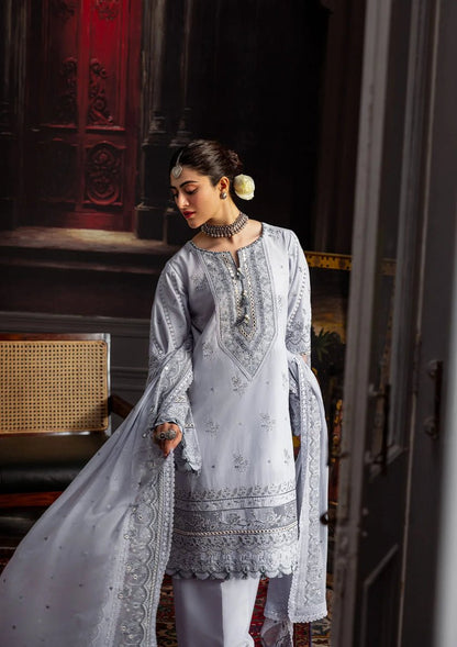 Kahf Premium | Kahf Karandi 25 | KKH - 09 CELESTIAL - is Gray dress from Kahf Premium - Ladies Clothes - Maria Faisal
