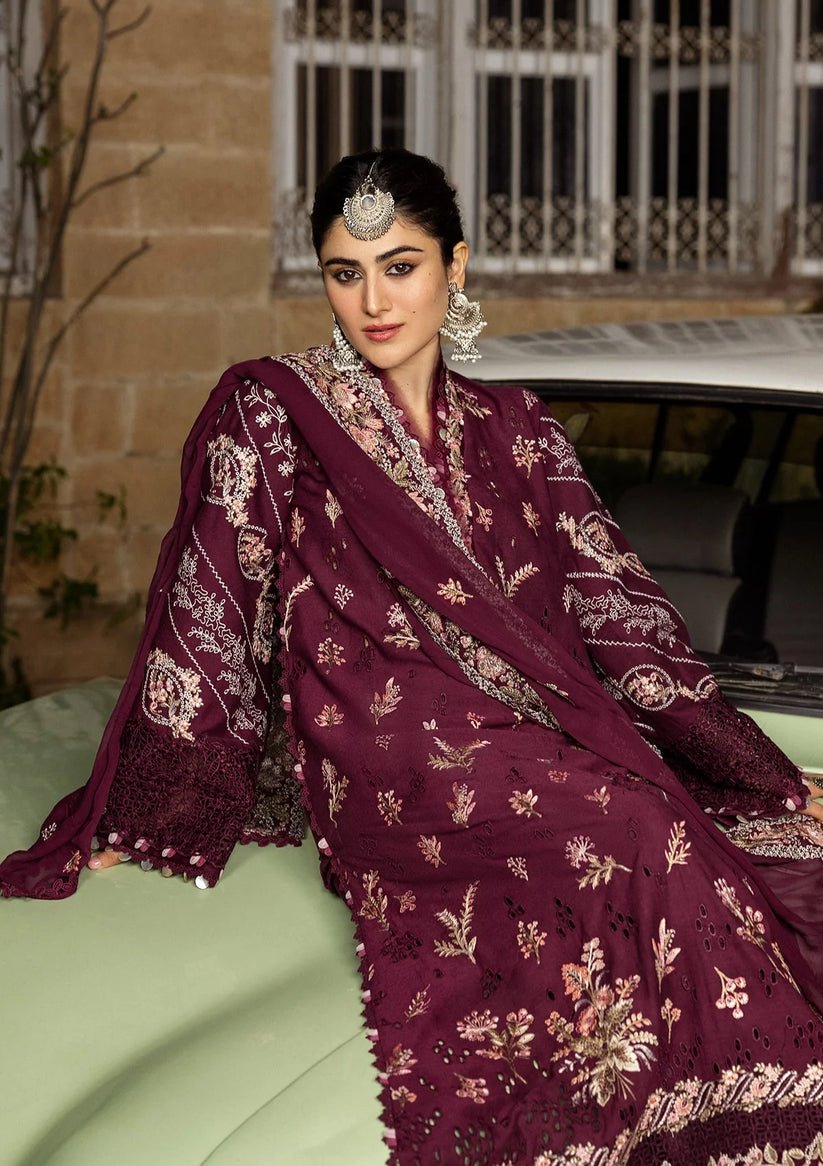 Kahf Premium | Kahf Karandi 25 |KKH - 6A UMBALITE - is Berry dress from Kahf Premium - Ladies Clothes - Maria Faisal