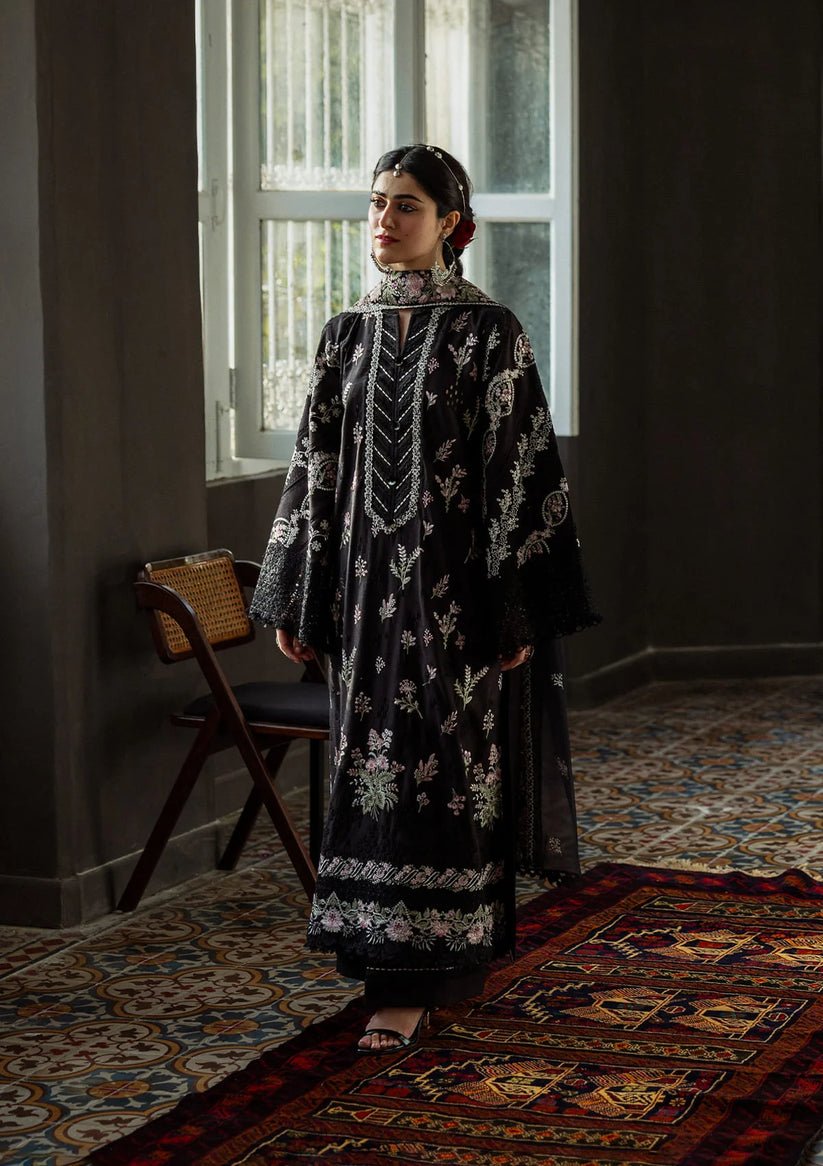 Kahf Premium | Kahf Karandi 25 | KKH - 6B LIARA - is Black dress from Kahf Premium - Ladies Clothes - Maria Faisal