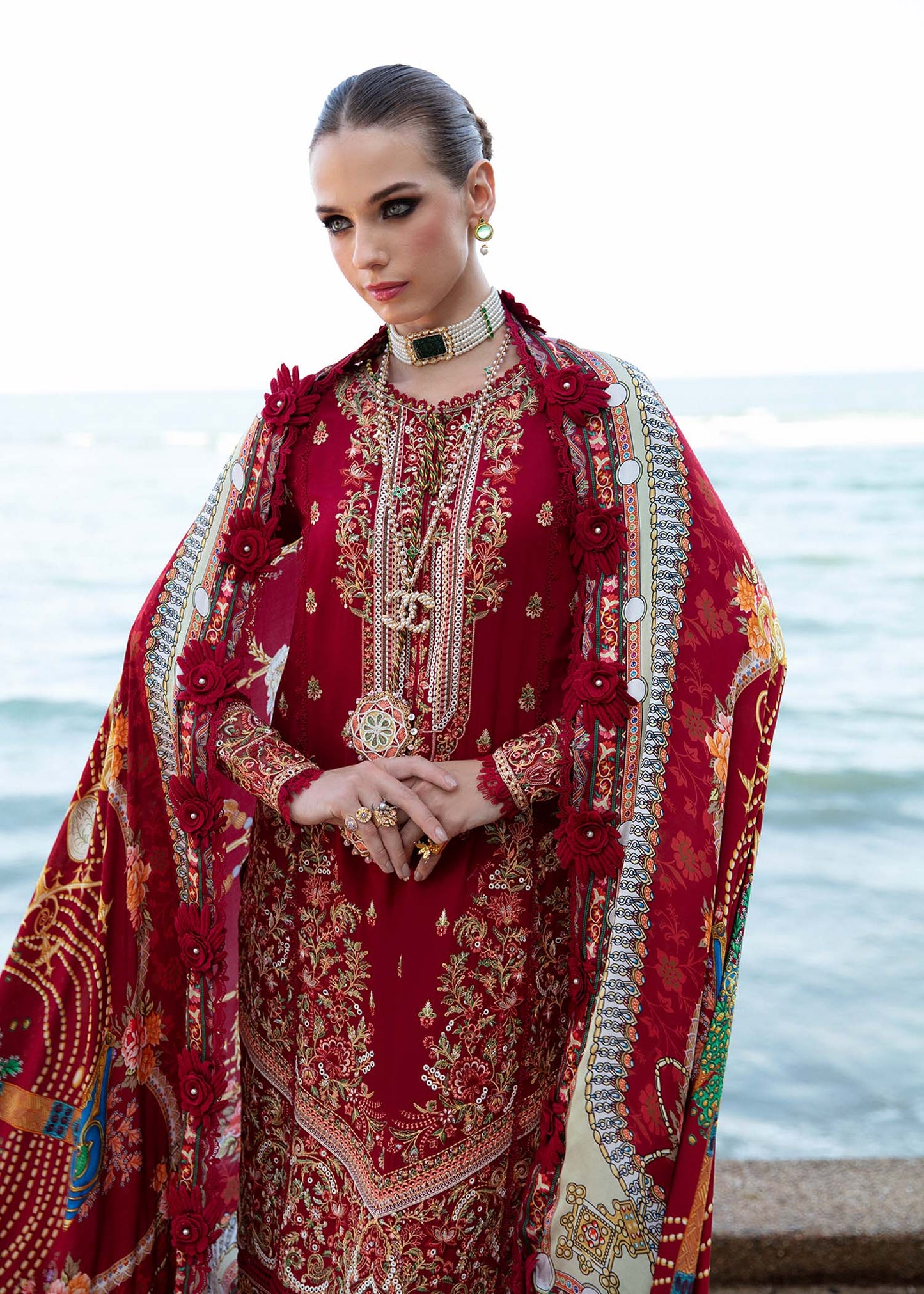 Kanwal Malik | Sareen Luxury Lawn 24 | Rose - Ladies Clothes - Maria Faisal