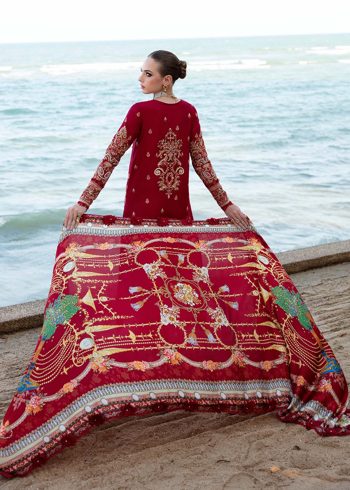 Kanwal Malik | Sareen Luxury Lawn 24 | Rose - Ladies Clothes - Maria Faisal