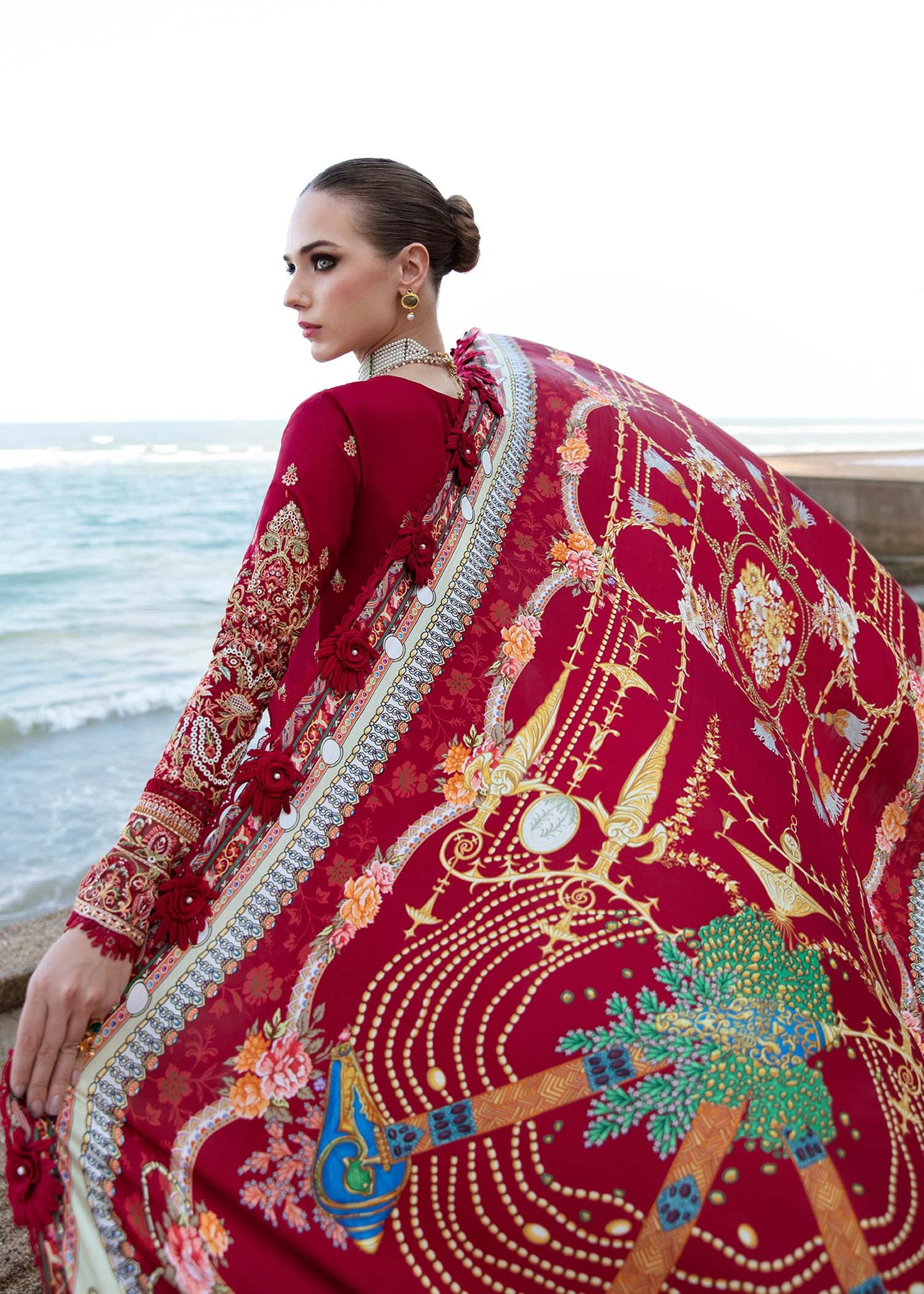 Kanwal Malik | Sareen Luxury Lawn 24 | Rose - Ladies Clothes - Maria Faisal