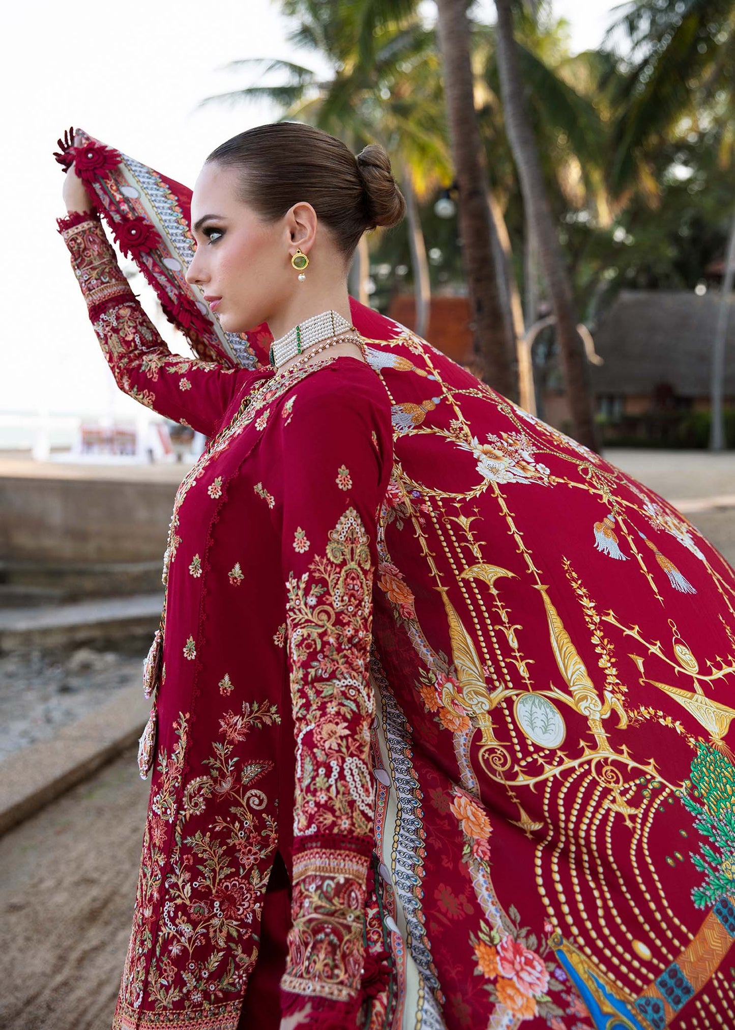Kanwal Malik | Sareen Luxury Lawn 24 | Rose - Ladies Clothes - Maria Faisal