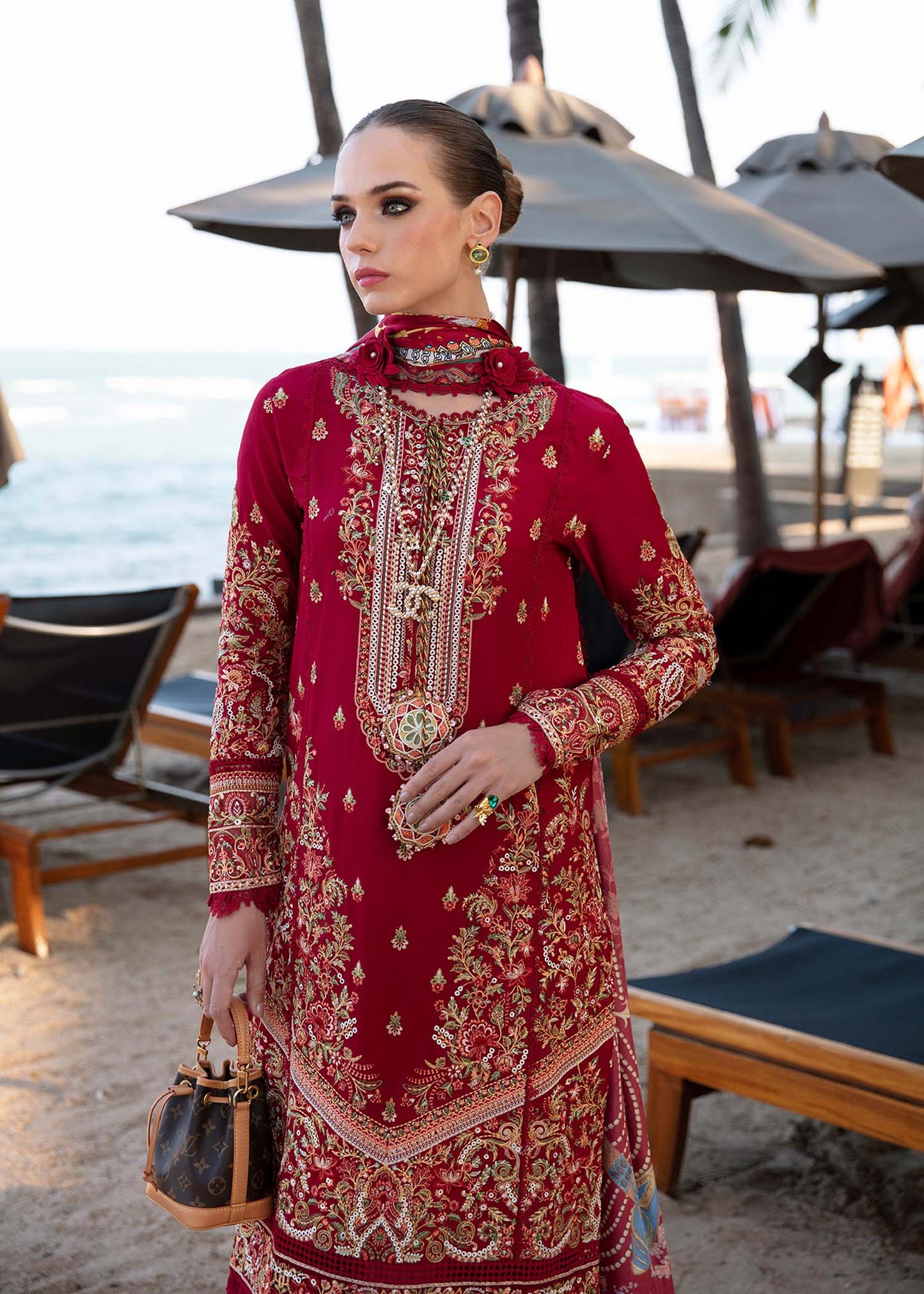 Kanwal Malik | Sareen Luxury Lawn 24 | Rose - Ladies Clothes - Maria Faisal