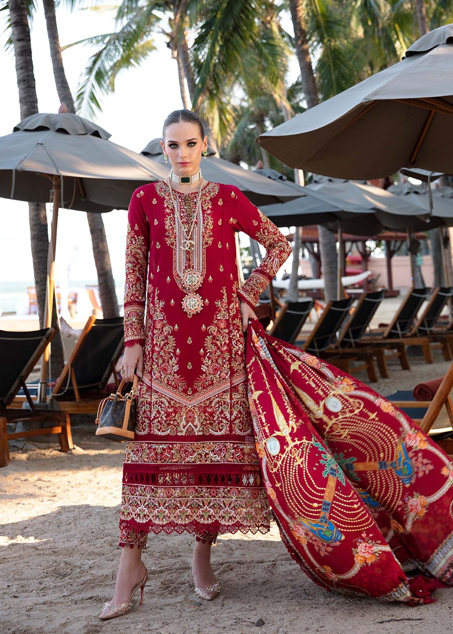 Kanwal Malik | Sareen Luxury Lawn 24 | Rose - Ladies Clothes - Maria Faisal