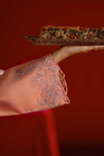 Saira Rizwan | Joolie Co ords | JOOLIE PEACH - JBP25-05 - - Maria Faisal