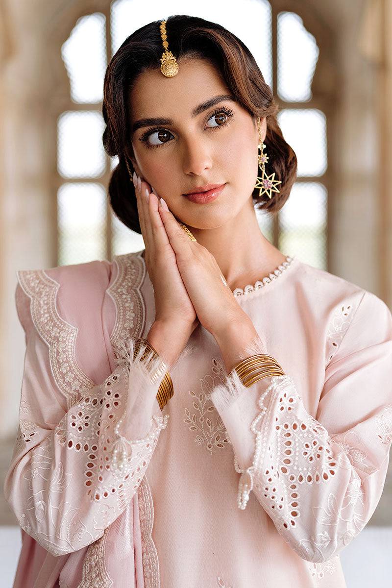 Cross Stitch | Eid Lawn Edit 25 | PEACH BLUSH by Maria Faisal - Registered Vendor of : Cross Stitch - type : Ladies Clothes - 100% original wedding dresses