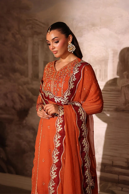 Azure | Ensembles | Amber Rust - Casual Dress - available at Maria Faisal in UK and USA.