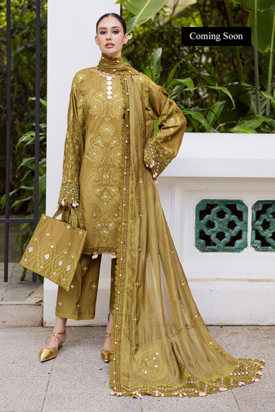 Marjjan | Lovella Winter 25 | MEV-43 A (OLIVE) - Ladies Clothes - Maria Faisal