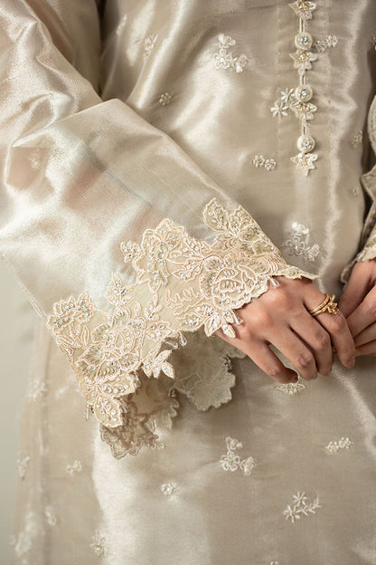Cross Stitch | AW-25 RTW LUX PRET EDIT-1 | ZINC GOLD - Luxury Dress - available at Maria Faisal in UK and USA.
