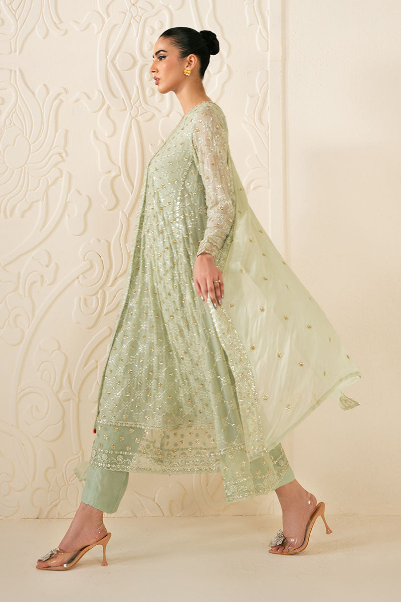 Cross Stitch | FW-25 RTW LUX PRET EDIT-1 | SAGE SERENITY - Luxury Dress - available at Maria Faisal in UK and USA.