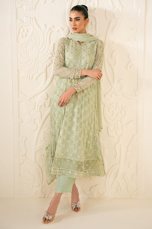 Cross Stitch | FW-25 RTW LUX PRET EDIT-1 | SAGE SERENITY - Luxury Dress - available at Maria Faisal in UK and USA.