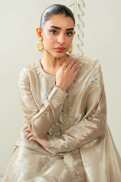 Cross Stitch | AW-25 RTW LUX PRET EDIT-1 | METALLIC MUSE - Luxury Dress - available at Maria Faisal in UK and USA.