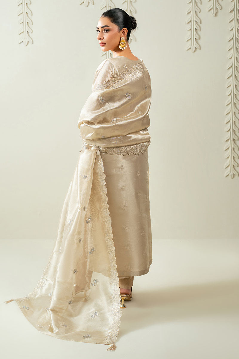 Cross Stitch | AW-25 RTW LUX PRET EDIT-1 | METALLIC MUSE - Luxury Dress - available at Maria Faisal in UK and USA.