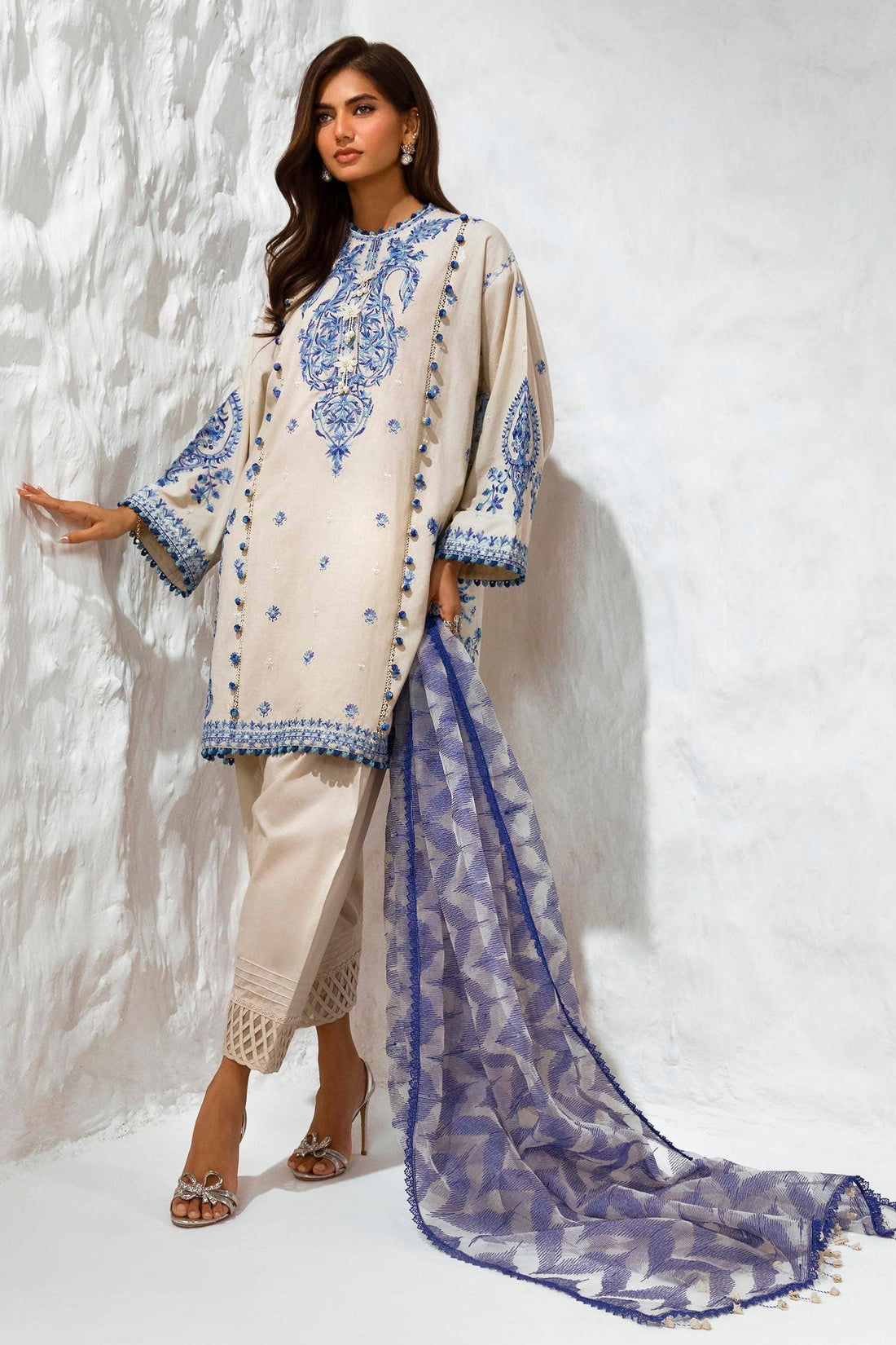 Sana Safinaz | Muzlin Summer 24 | 009A-CT - Waniyas