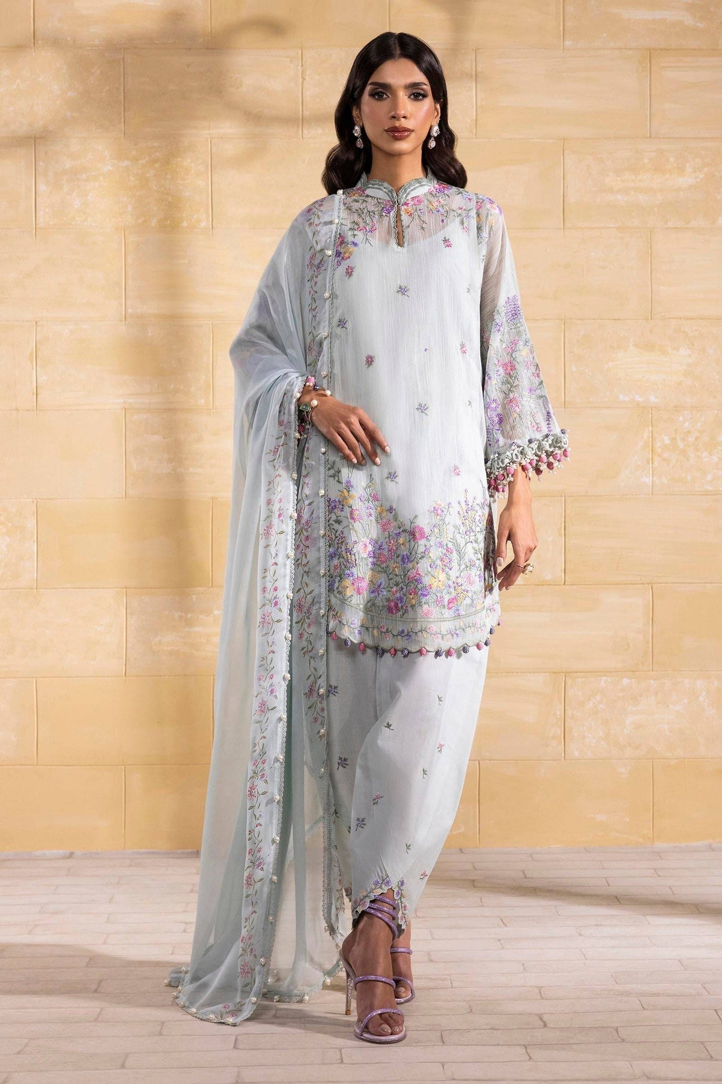 Sana Safinaz | Muzlin Spring 25 | M251-003B-3CJ by Maria Faisal - Registered Vendor of : Sana Safinaz - type : Ladies Clothes - 100% original wedding dresses