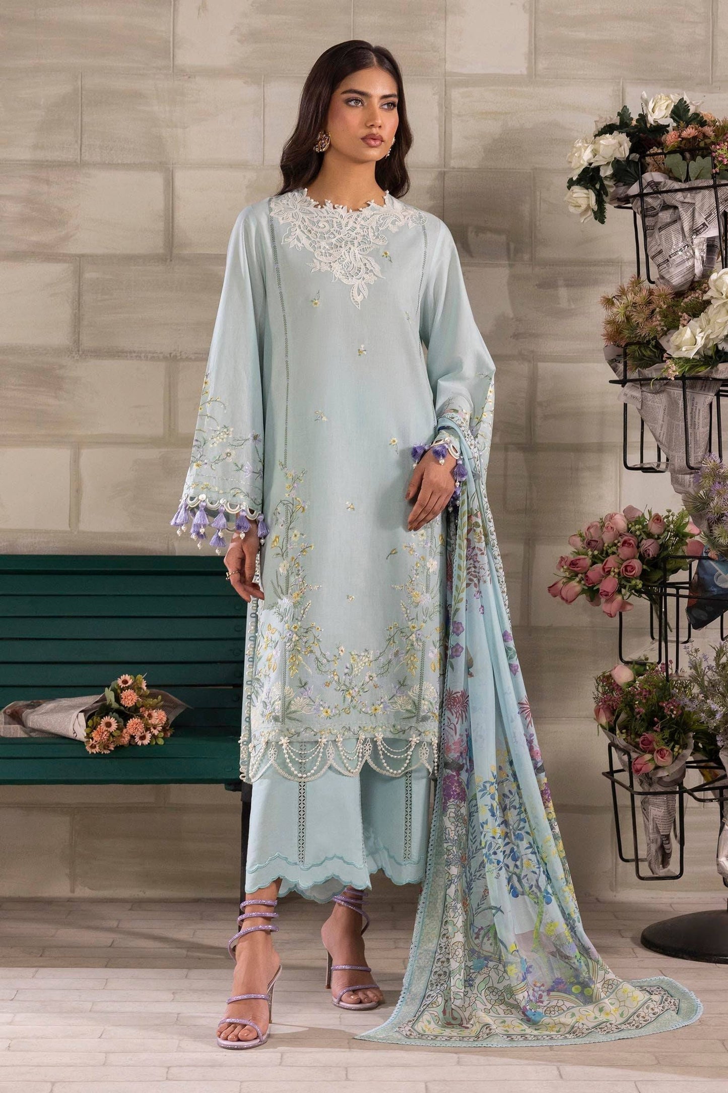 Sana Safinaz | Muzlin Spring 25 | M251-005A-3CL by Maria Faisal - Registered Vendor of : Sana Safinaz - type : Ladies Clothes - 100% original wedding dresses