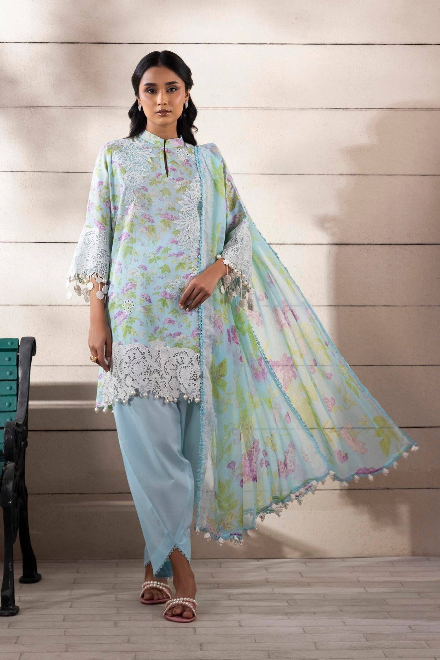 Sana Safinaz | Muzlin Spring 25 | M251-006B-3CI by Maria Faisal - Registered Vendor of : Sana Safinaz - type : Ladies Clothes - 100% original wedding dresses
