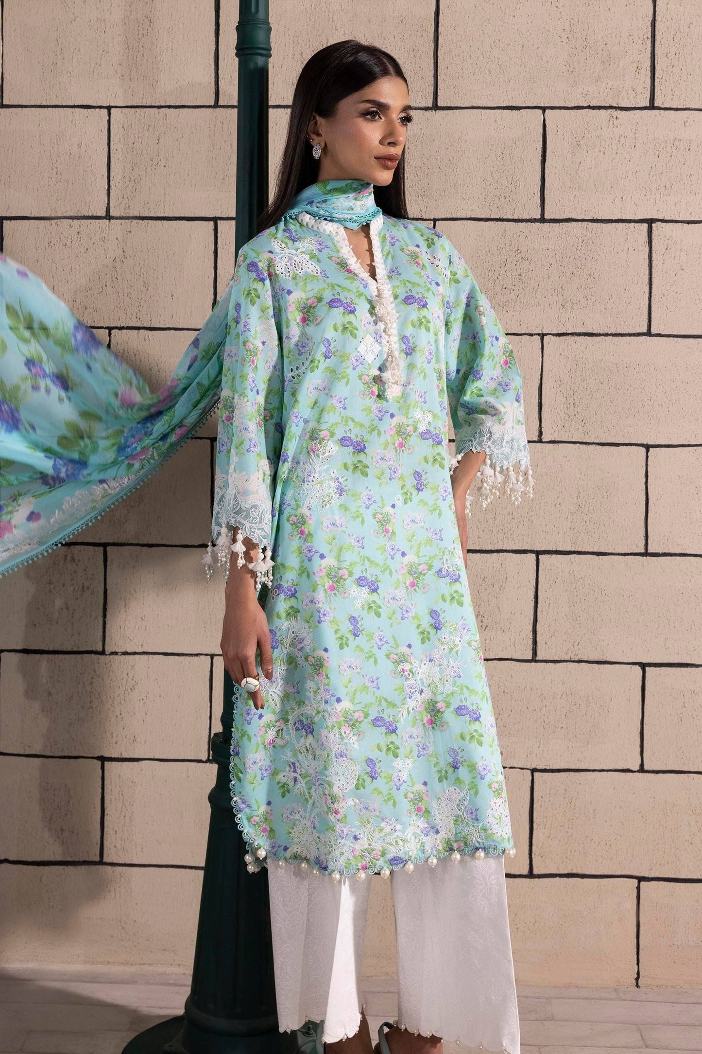 Sana Safinaz | Muzlin Spring 25 | M251-007B-3CI by Maria Faisal - Registered Vendor of : Sana Safinaz - type : Ladies Clothes - 100% original wedding dresses