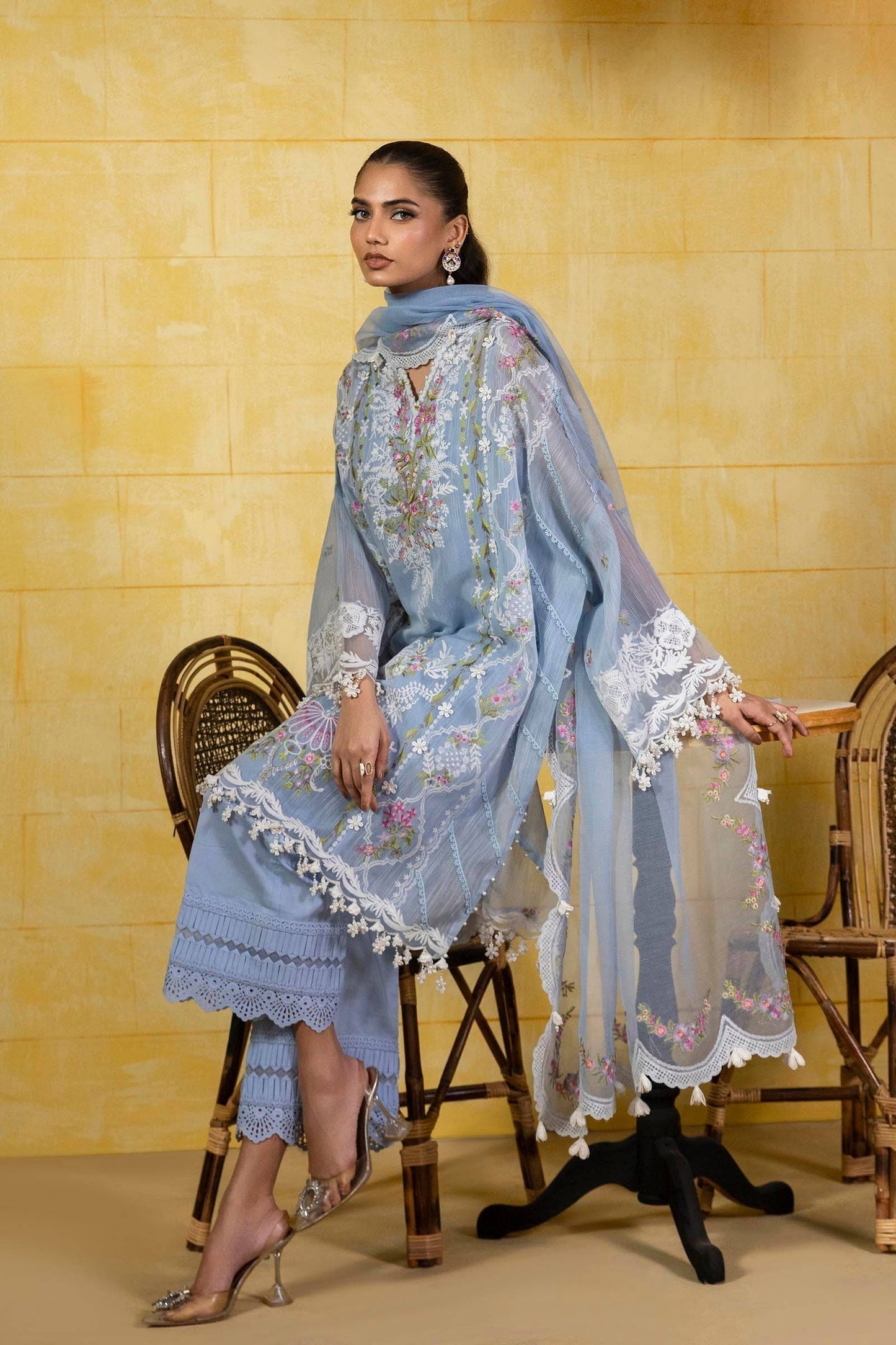 Sana Safinaz | Muzlin Spring 25 | M251-009B-3CT by Maria Faisal - Registered Vendor of : Sana Safinaz - type : Ladies Clothes - 100% original wedding dresses