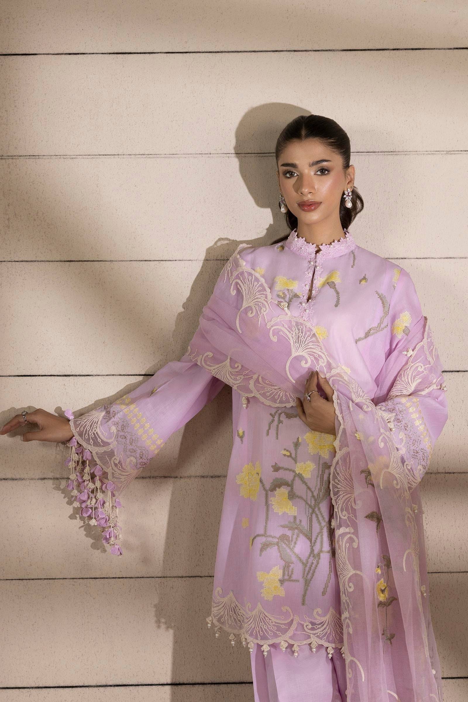 Sana Safinaz | Muzlin Spring 25 | M251-010B-3CS by Maria Faisal - Registered Vendor of : Sana Safinaz - type : Ladies Clothes - 100% original wedding dresses