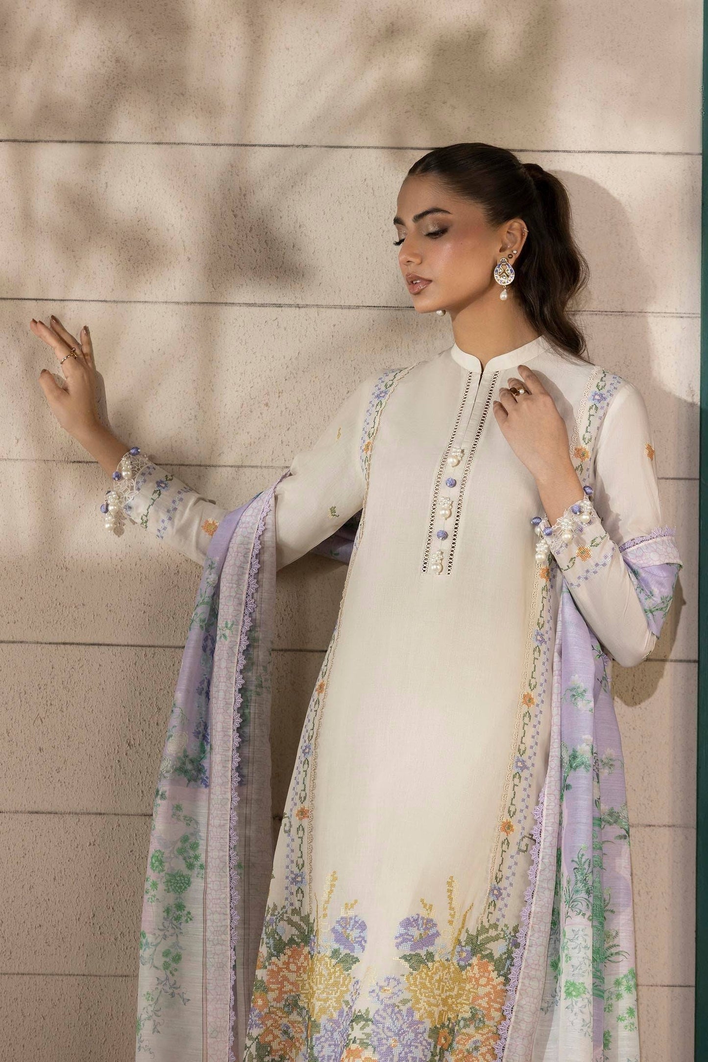 Sana Safinaz | Muzlin Spring 25 | M251-012A-3CV by Maria Faisal - Registered Vendor of : Sana Safinaz - type : Ladies Clothes - 100% original wedding dresses