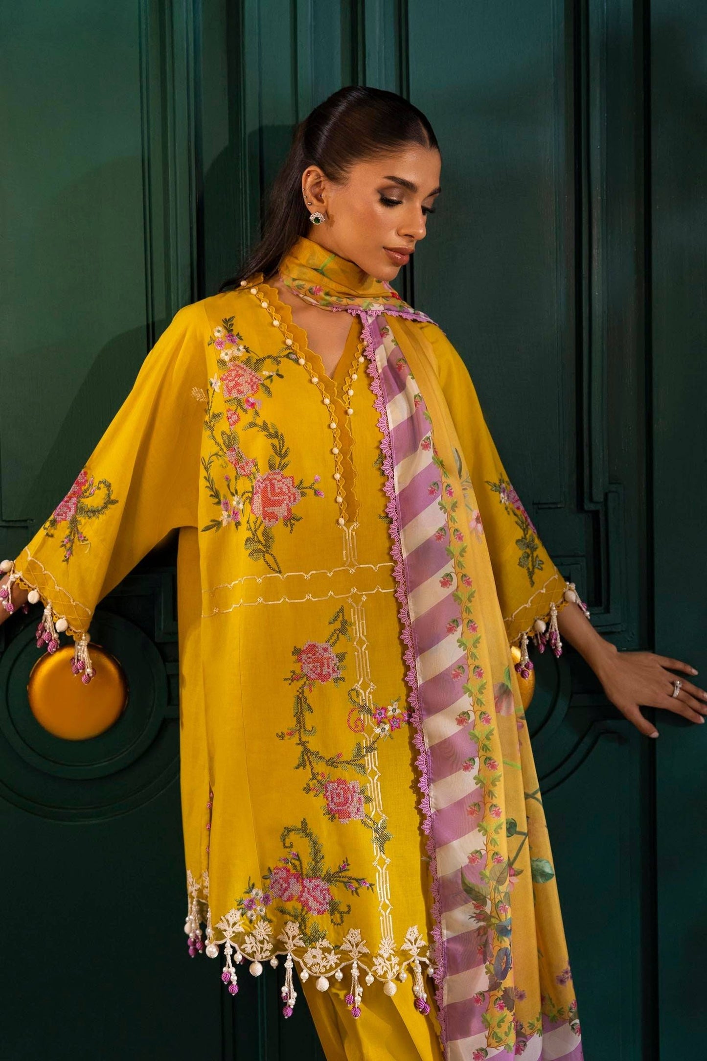 Sana Safinaz | Muzlin Spring 25 | M251-013B-3CL by Maria Faisal - Registered Vendor of : Sana Safinaz - type : Ladies Clothes - 100% original wedding dresses