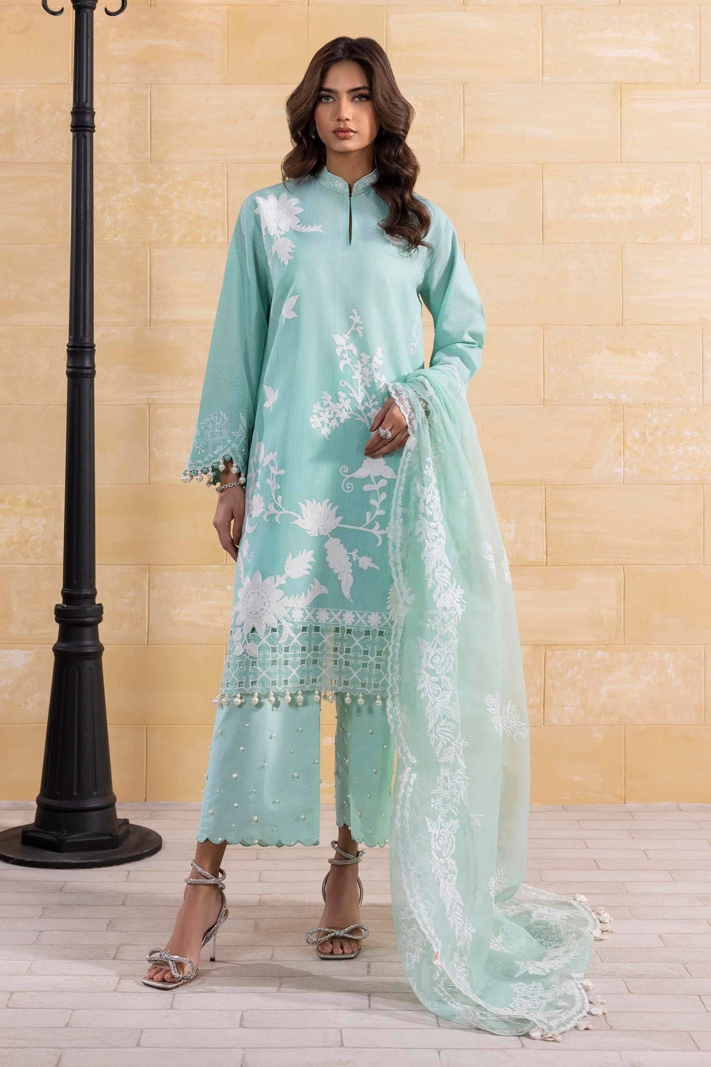 Sana Safinaz | Muzlin Spring 25 | M251-015B-3CT by Maria Faisal - Registered Vendor of : Sana Safinaz - type : Ladies Clothes - 100% original wedding dresses