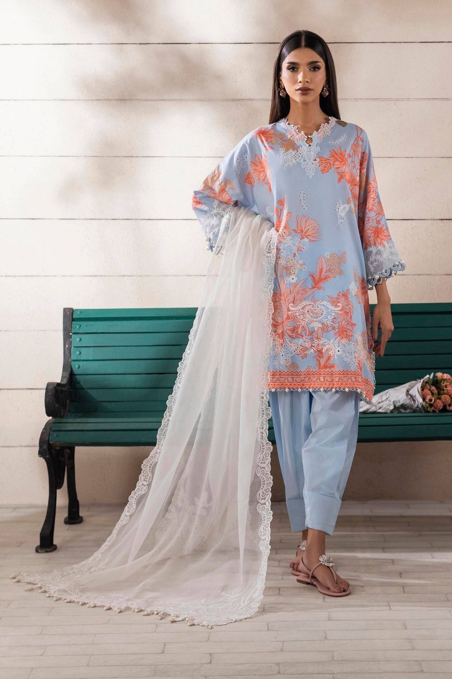 Sana Safinaz | Muzlin Spring 25 | M251-020B-3CS by Maria Faisal - Registered Vendor of : Sana Safinaz - type : Ladies Clothes - 100% original wedding dresses
