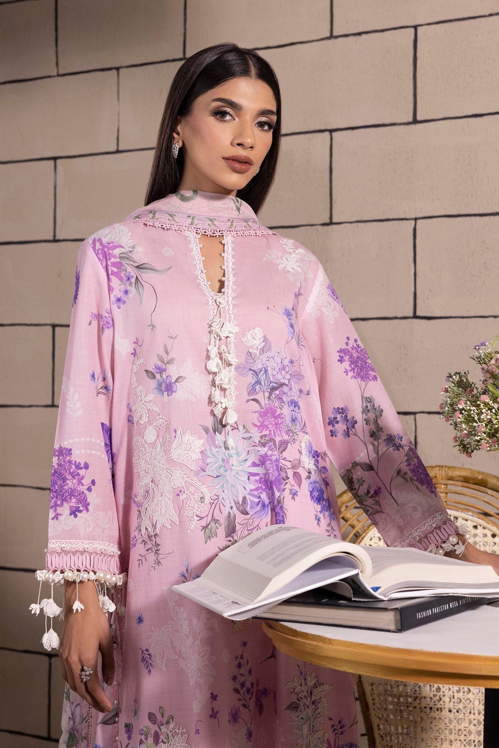 Sana Safinaz | Muzlin Spring 25 | M251-025A-3CJ - Designer Dress with Intricate embroidery and embellishments. Shop elegent wedding dress at Maria Faisal.