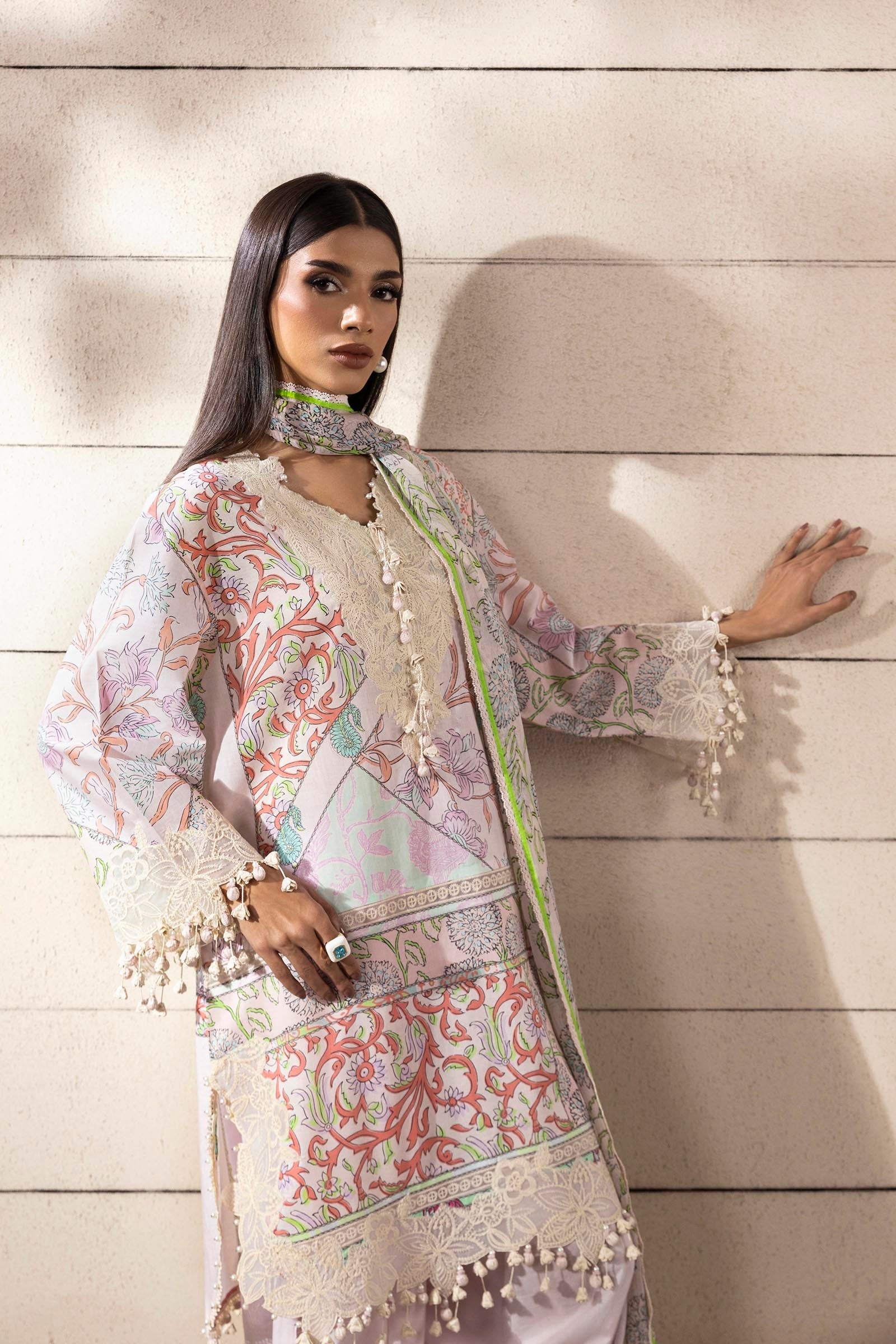 Sana Safinaz | Muzlin Spring 25 | M251-027A-3CI - Designer Dress with Intricate embroidery and embellishments. Shop elegent wedding dress at Maria Faisal.