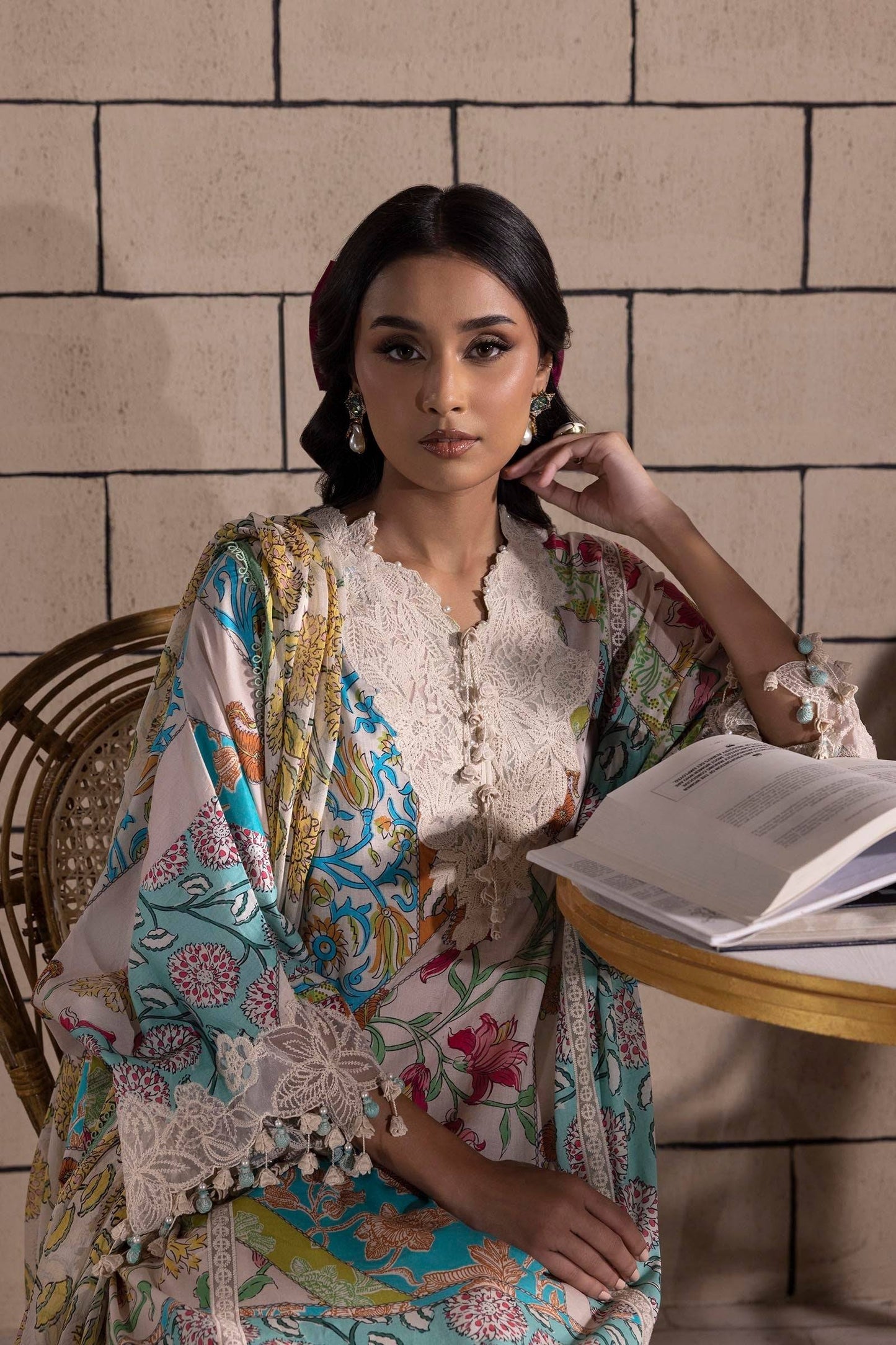 Sana Safinaz | Muzlin Spring 25 | M251-027B-3CI by Maria Faisal - Registered Vendor of : Sana Safinaz - type : Ladies Clothes - 100% original wedding dresses