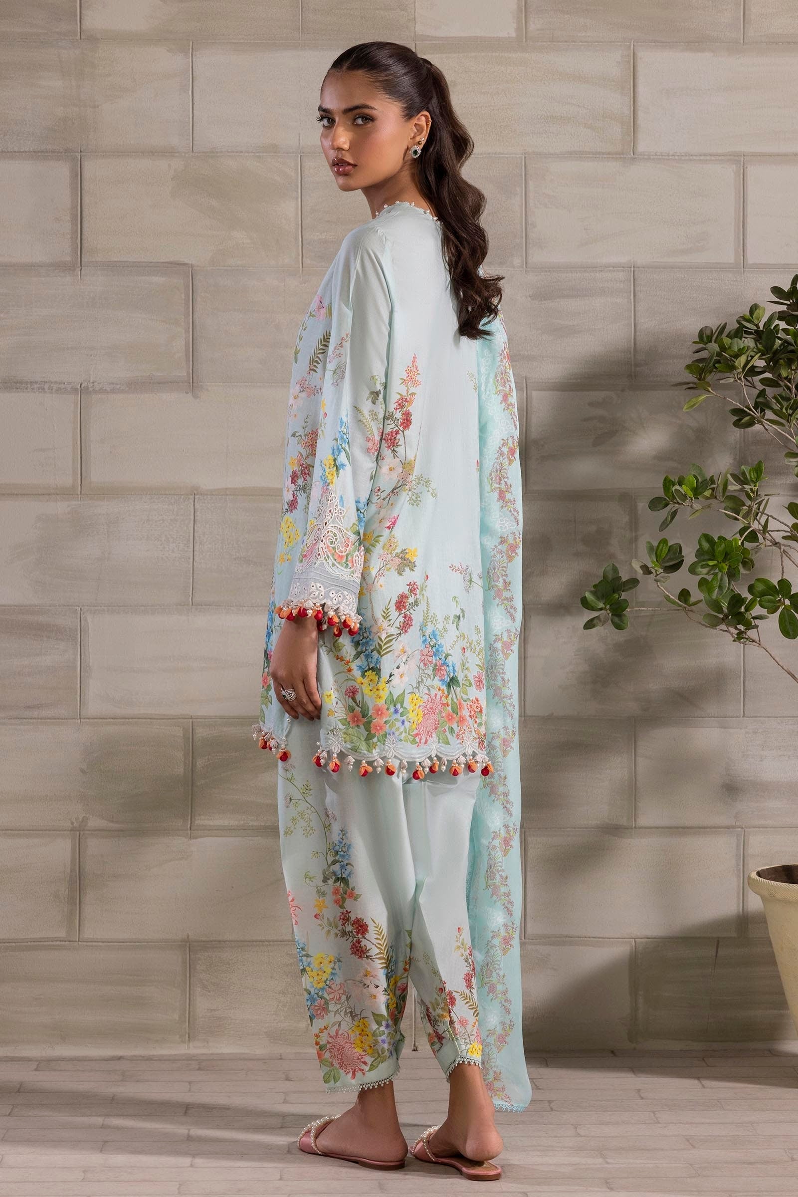Sana Safinaz | Muzlin Spring 25 | M251-030A-3CI - Designer Dress with Intricate embroidery and embellishments. Shop elegent wedding dress at Maria Faisal.
