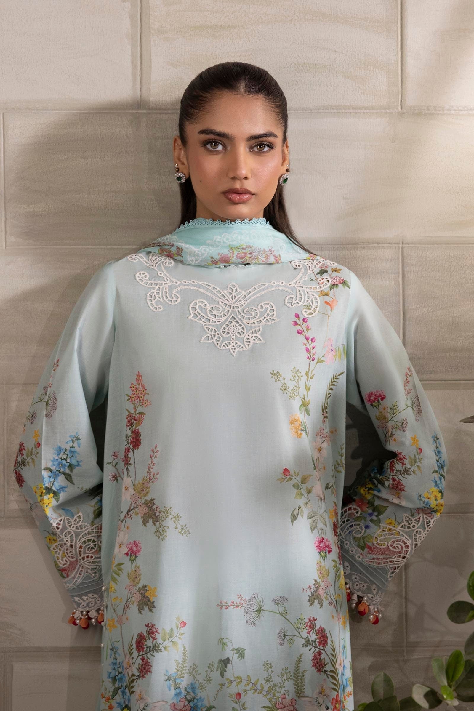 Sana Safinaz | Muzlin Spring 25 | M251-030A-3CI - Designer Dress with Intricate embroidery and embellishments. Shop elegent wedding dress at Maria Faisal.