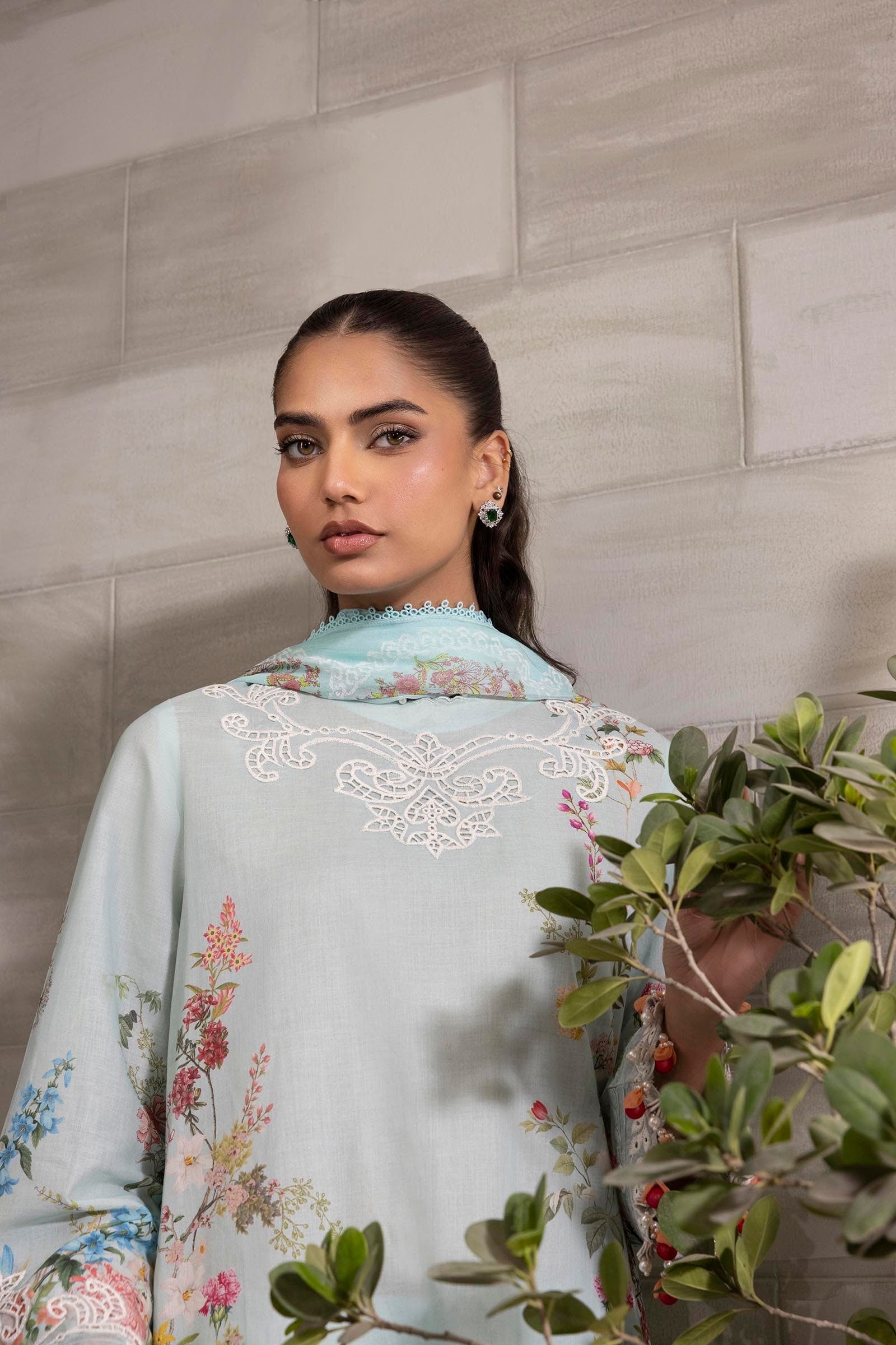 Sana Safinaz | Muzlin Spring 25 | M251-030A-3CI - Designer Dress with Intricate embroidery and embellishments. Shop elegent wedding dress at Maria Faisal.