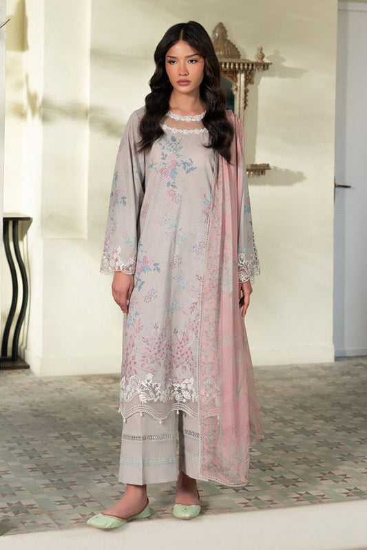 Cross Stitch | Emb Lawn Mahiri 26 | CRYSTAL SPLASH - Luxury Dress - available at Maria Faisal in UK and USA.