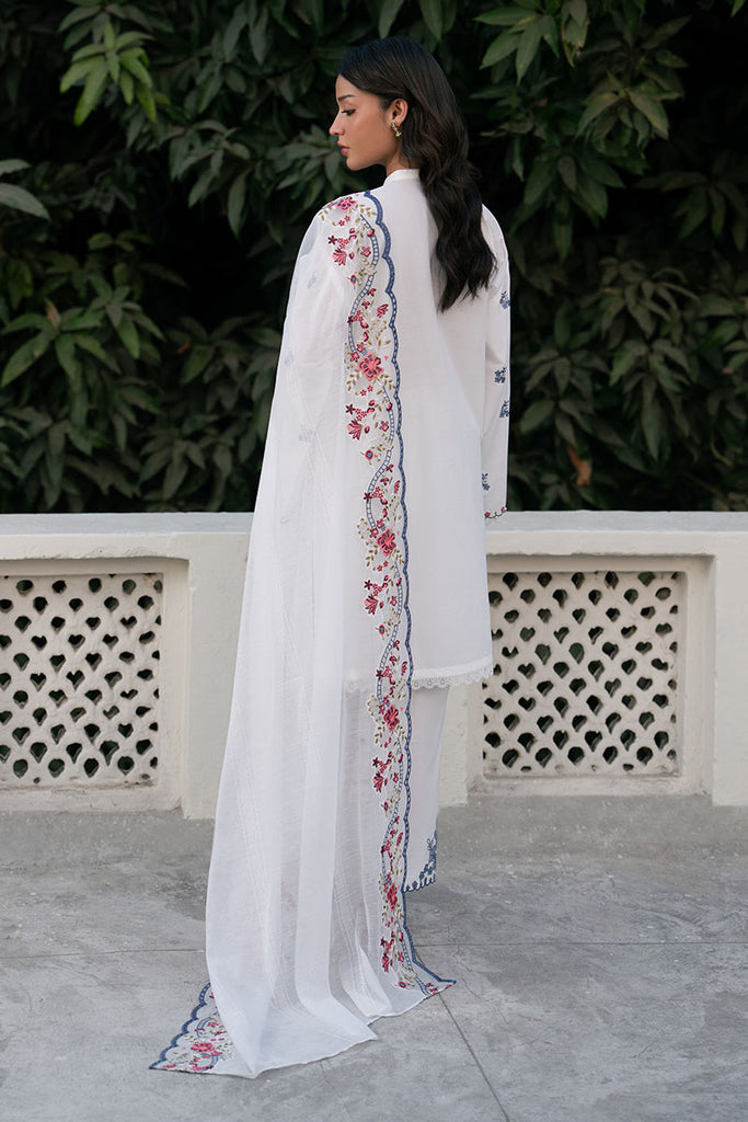 Cross Stitch | Emb Lawn Mahiri 26 | DEW WHISPER - Luxury Dress - available at Maria Faisal in UK and USA.