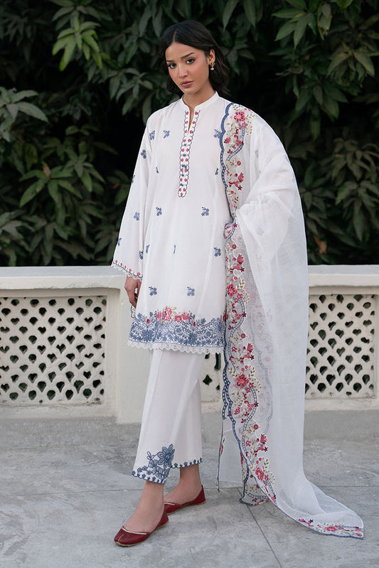Cross Stitch | Emb Lawn Mahiri 26 | DEW WHISPER - Luxury Dress - available at Maria Faisal in UK and USA.