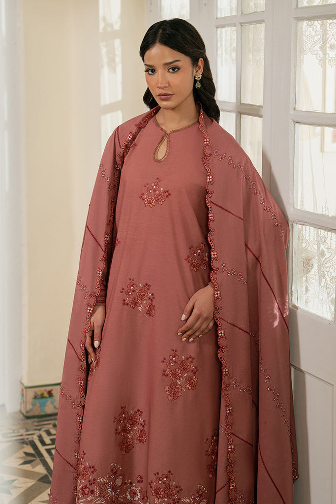 Cross Stitch | Emb Lawn Mahiri 26 | RUSTIC MEADOW - Luxury Dress - available at Maria Faisal in UK and USA.