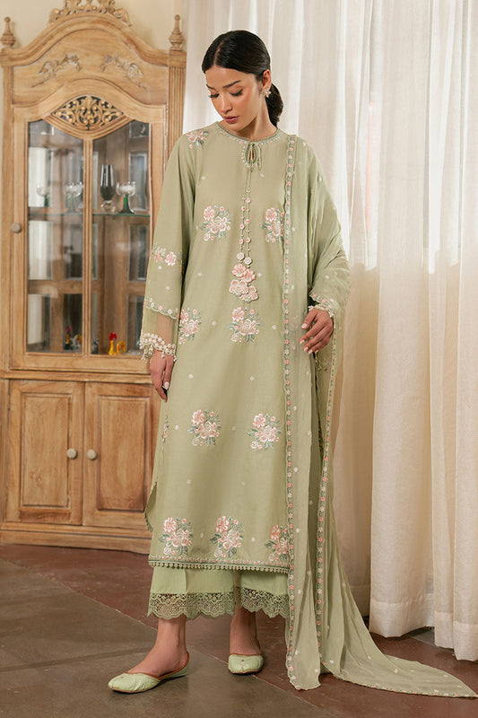Cross Stitch | Emb Lawn Mahiri 26 | FLORAL HUSH - Luxury Dress - available at Maria Faisal in UK and USA.