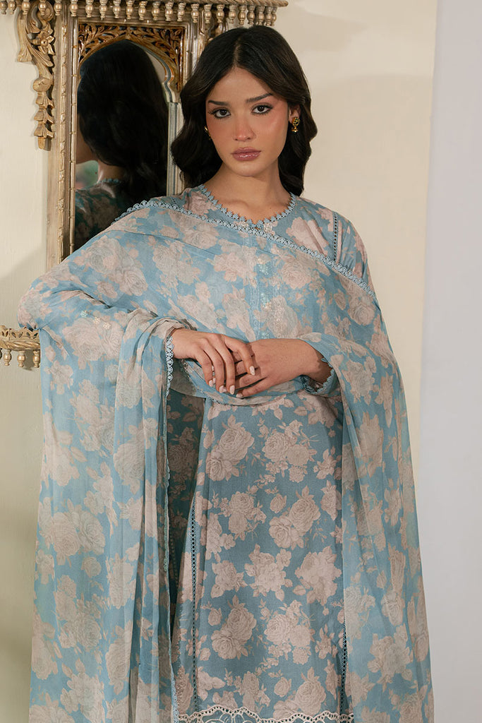 Cross Stitch | Emb Lawn Mahiri 26 | DUSK BLOOM - Luxury Dress - available at Maria Faisal in UK and USA.
